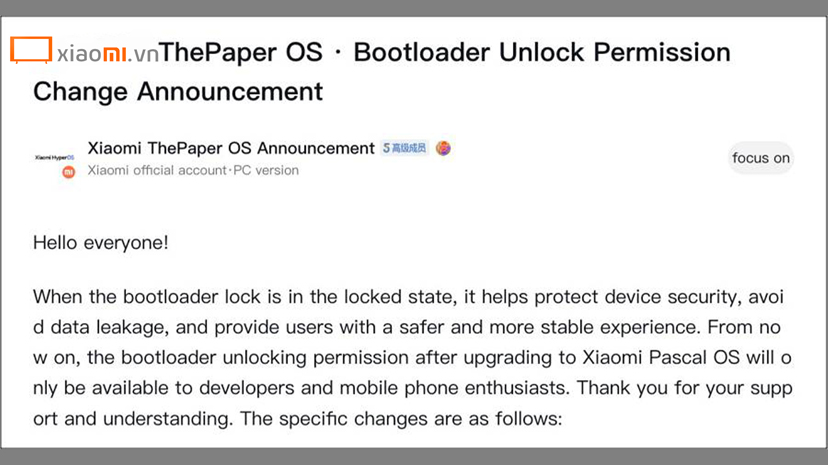 Xiaomi tuyên bố chính thức về việc chặn Bootloader trên điện thoại nội địa chạy HyperOS.jpg