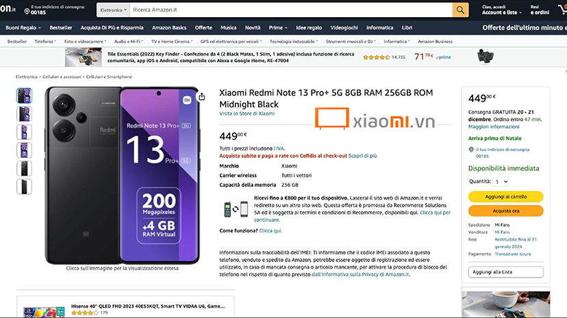 giá bán Xiaomi Redmi Note 13 Pro Plus ở thị trường quốc tế.jpg
