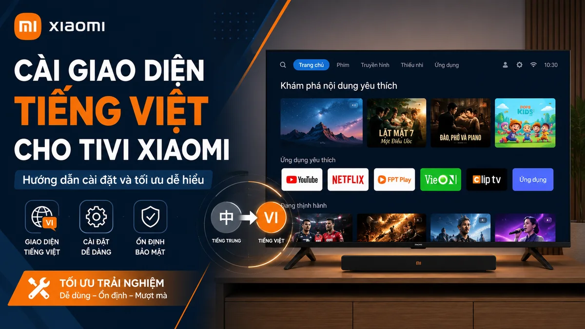 Cài tiếng Việt và tối ưu giao diện Tivi Xiaomi